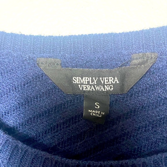 Simply Vera Vera Wang Men's Navy and Black Crewneck Sweater loose style - Picture 6 of 6